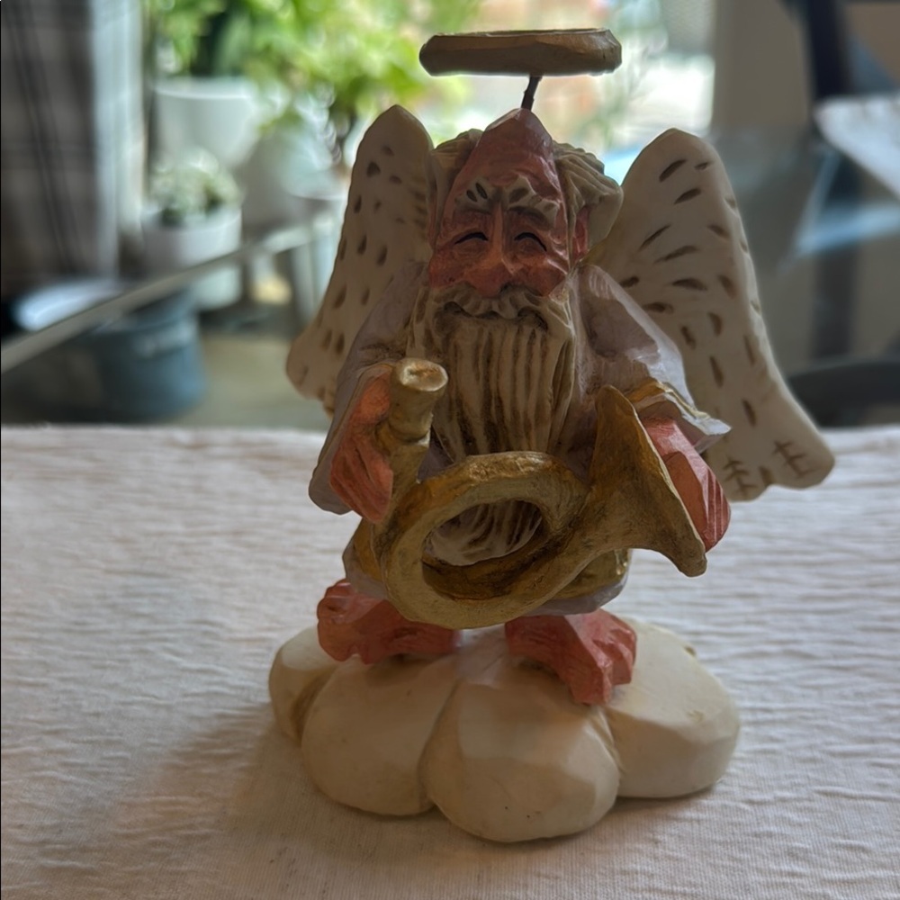 Angel Figurine with Horn by David Frykman
